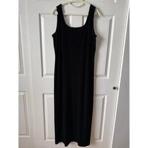 Vintage 90s Alex Evenings Black Velvet Column Maxi Dress 16W